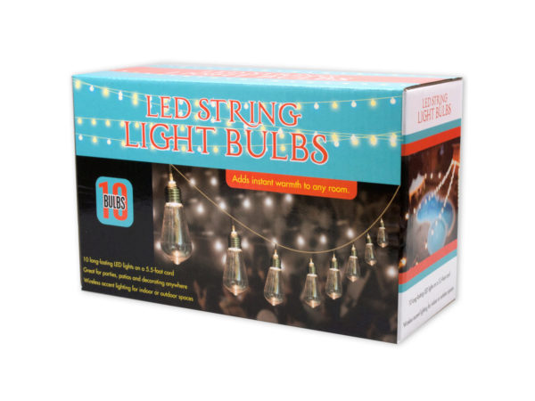 Case of 2 - String LED Light Bulbs