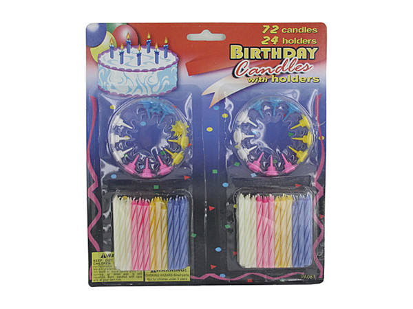 Case of 18 - Birthday Candles with Holders Set