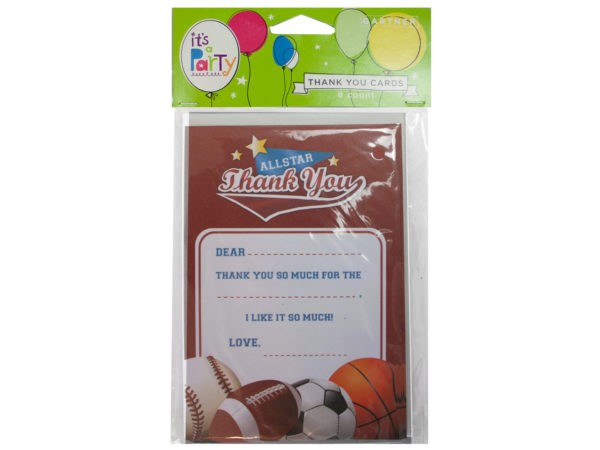 Case of 48 - 8 Count All Star Sports Thank You Cards