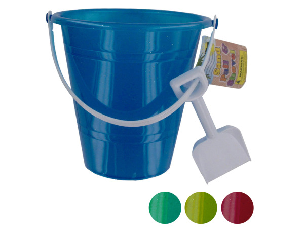 Case of 24 - Glitter Sand Pail with Shovel