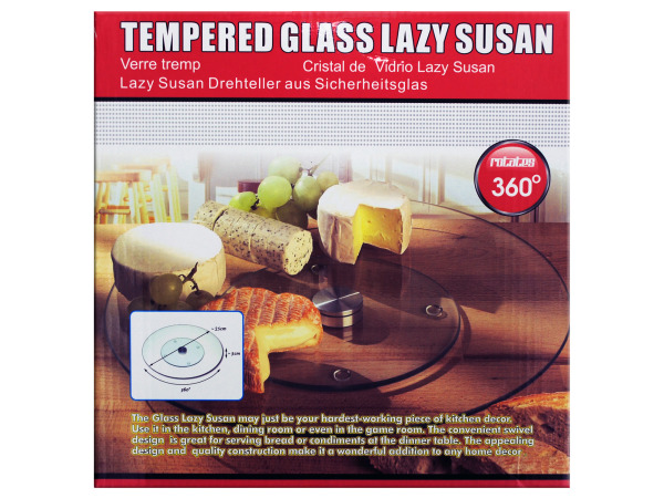 Case of 1 - Tempered Glass Lazy Susan