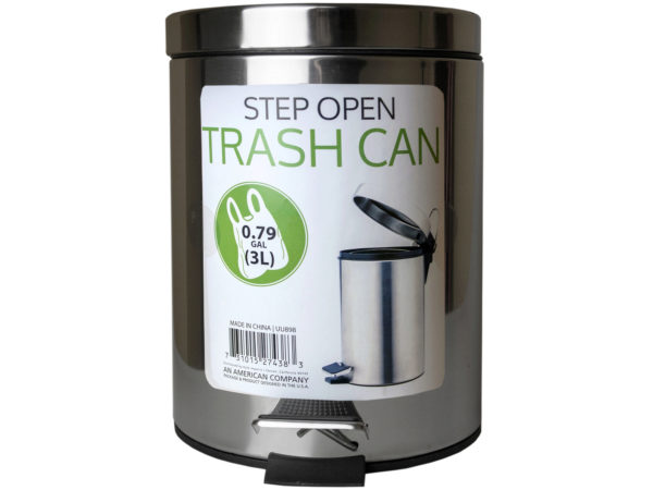 Case of 2 - 3 Liter Step Open Trash Can