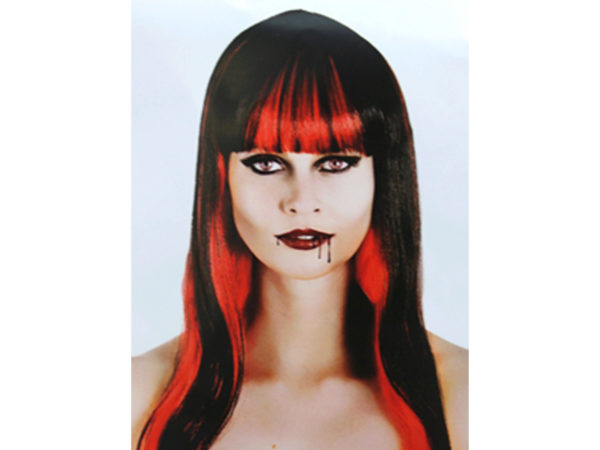 Case of 4 - Vampire Red&Black; Long Wig