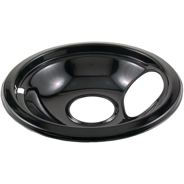 BLK PORCLN DRIP PAN 6IN