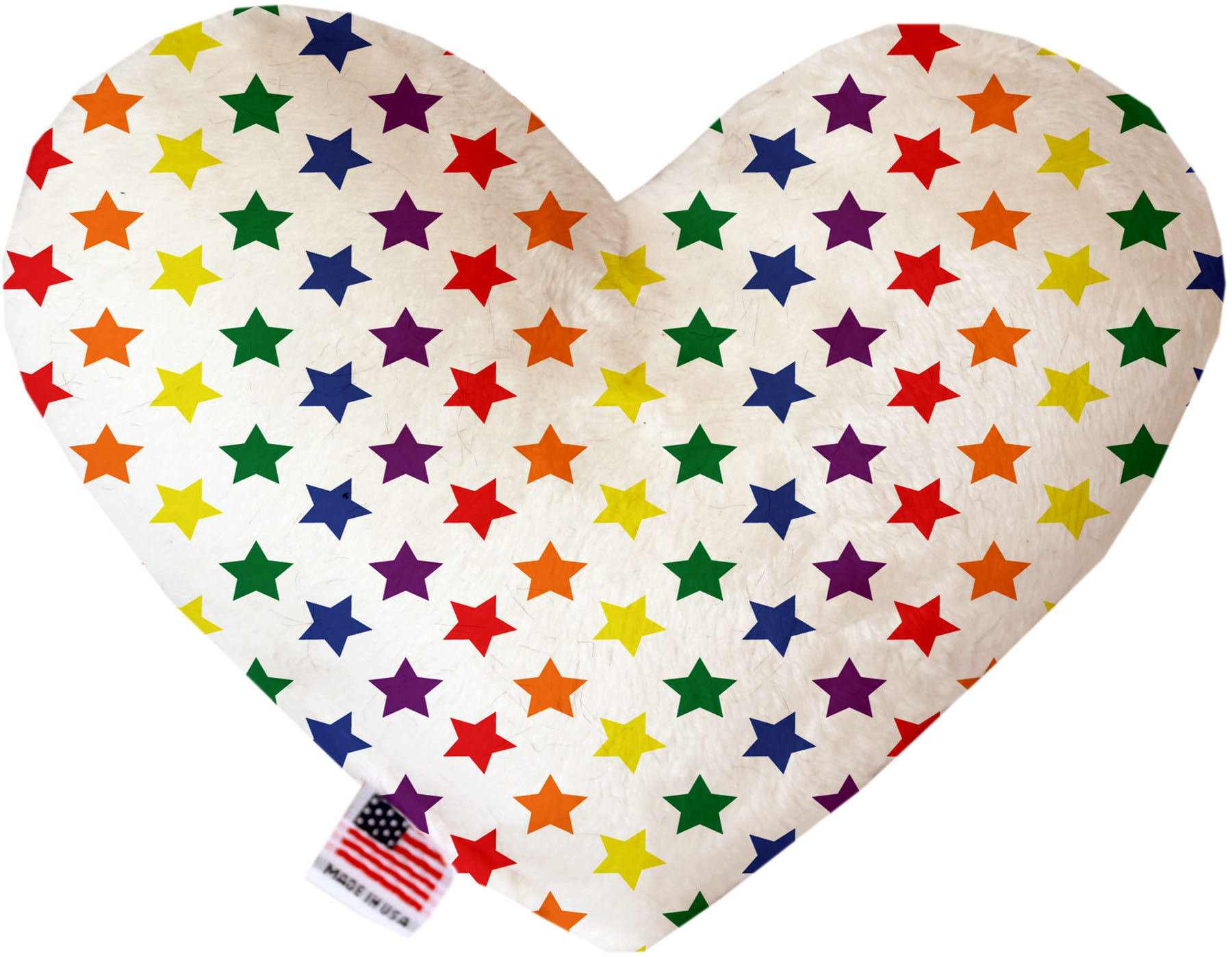 Rainbow Stars 6 inch Canvas Heart Dog Toy