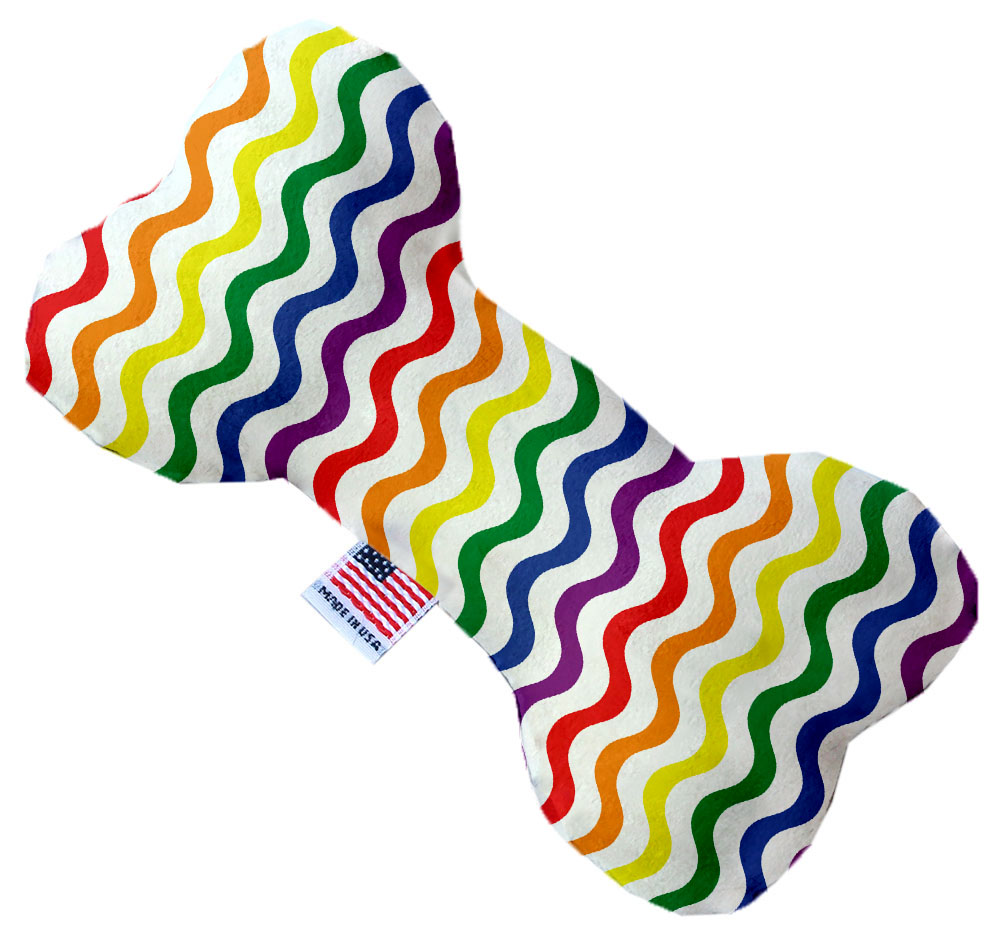 Rainbow Fun Stripes 8 inch Bone Dog Toy