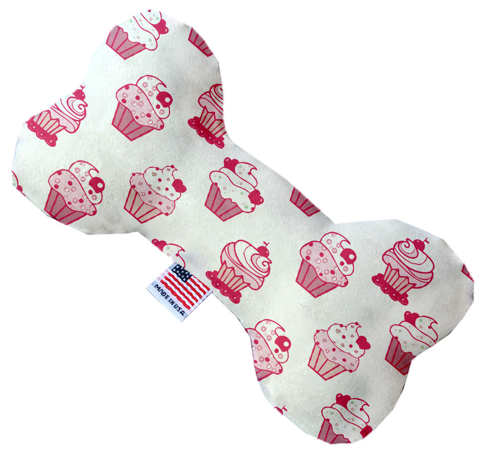 Pink Whimsy Cupcakes 8 inch Canvas Bone Dog Toy