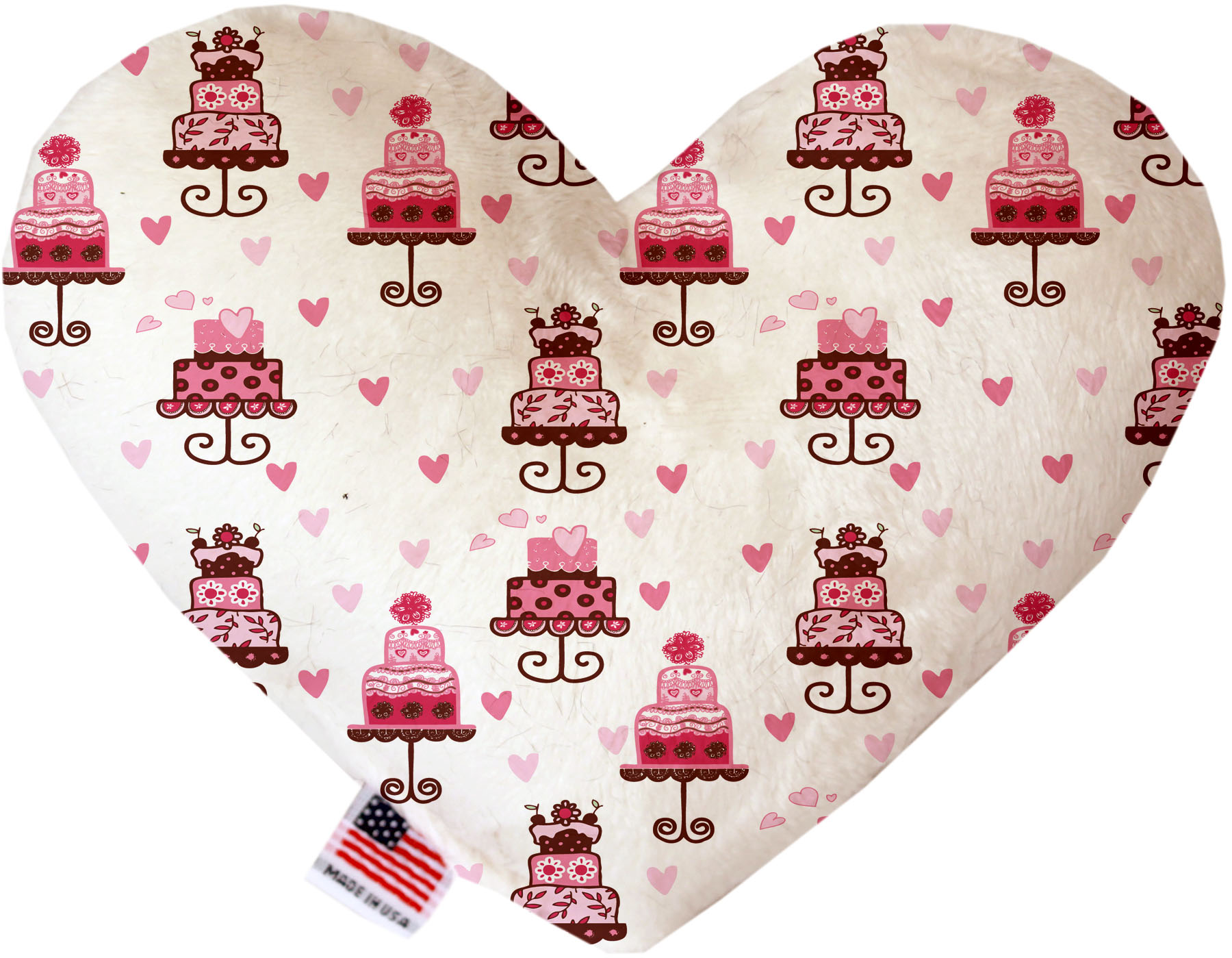 Pink Fancy Cakes 8 inch Canvas Heart Dog Toy