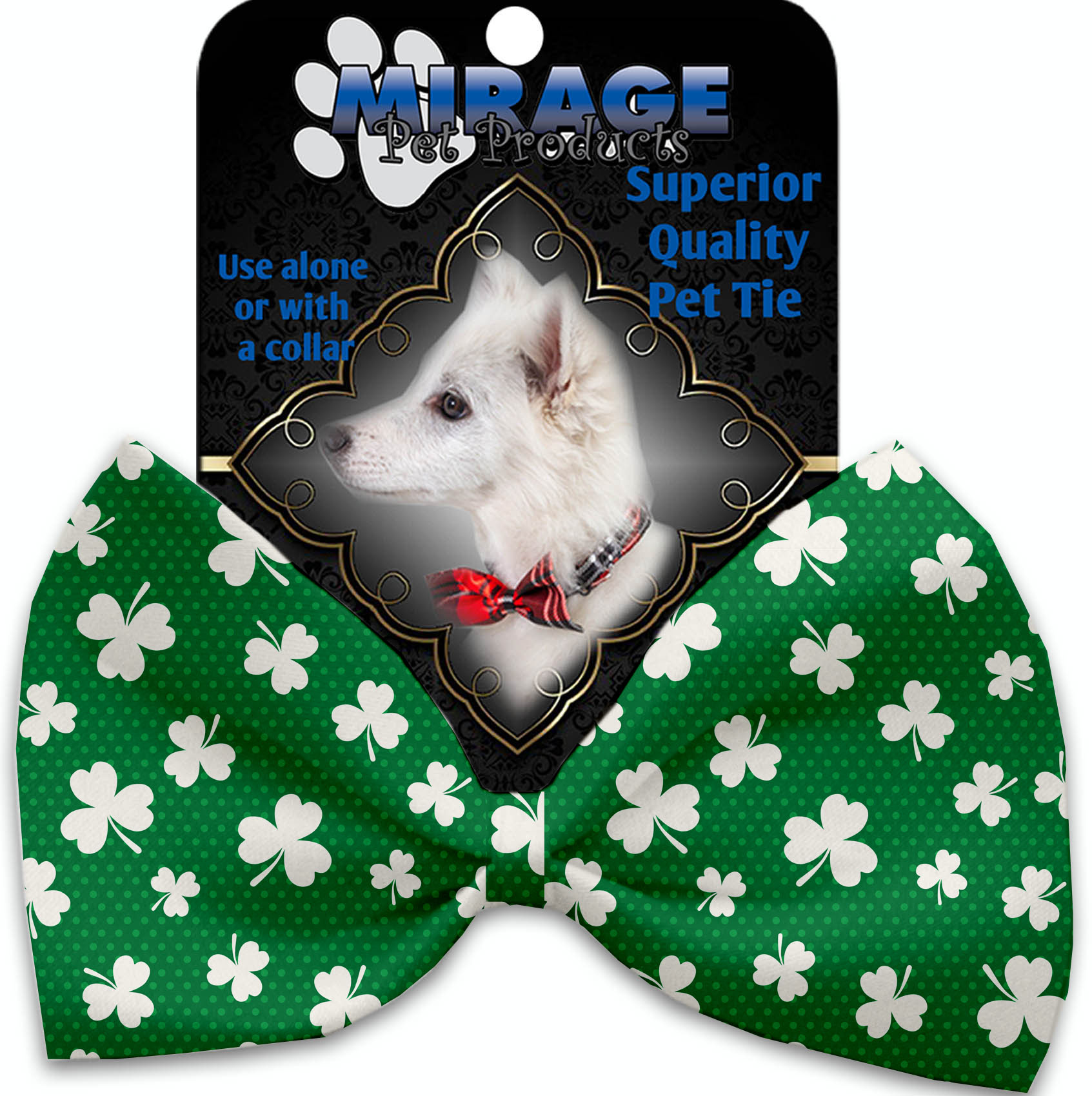 Shamrock Pet Bow Tie Collar Accessory with Velcro