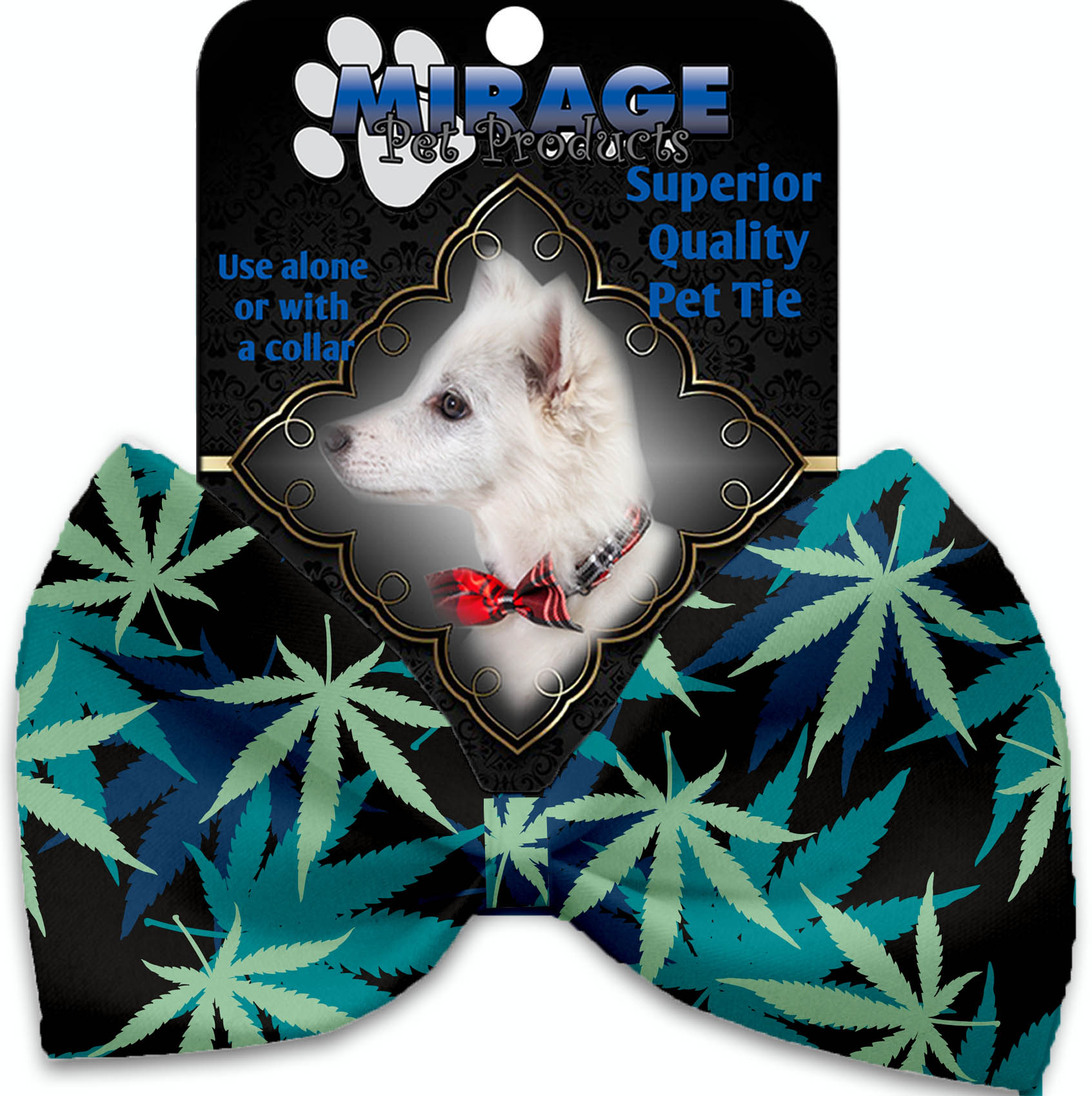 Mary Jane Blues Pet Bow Tie Collar Accessory with Velcro
