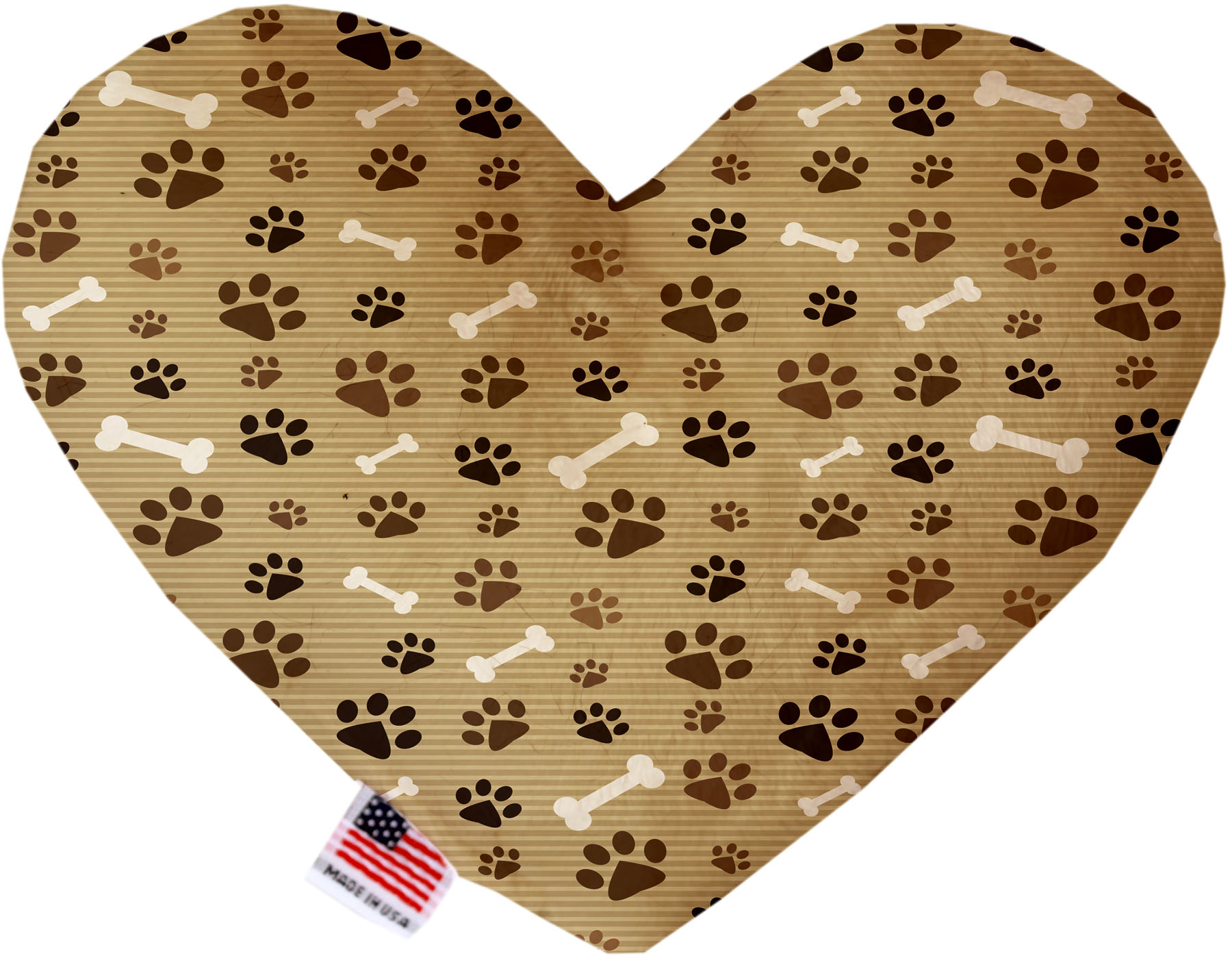 Mocha Paws and Bones 6 inch Heart Dog Toy