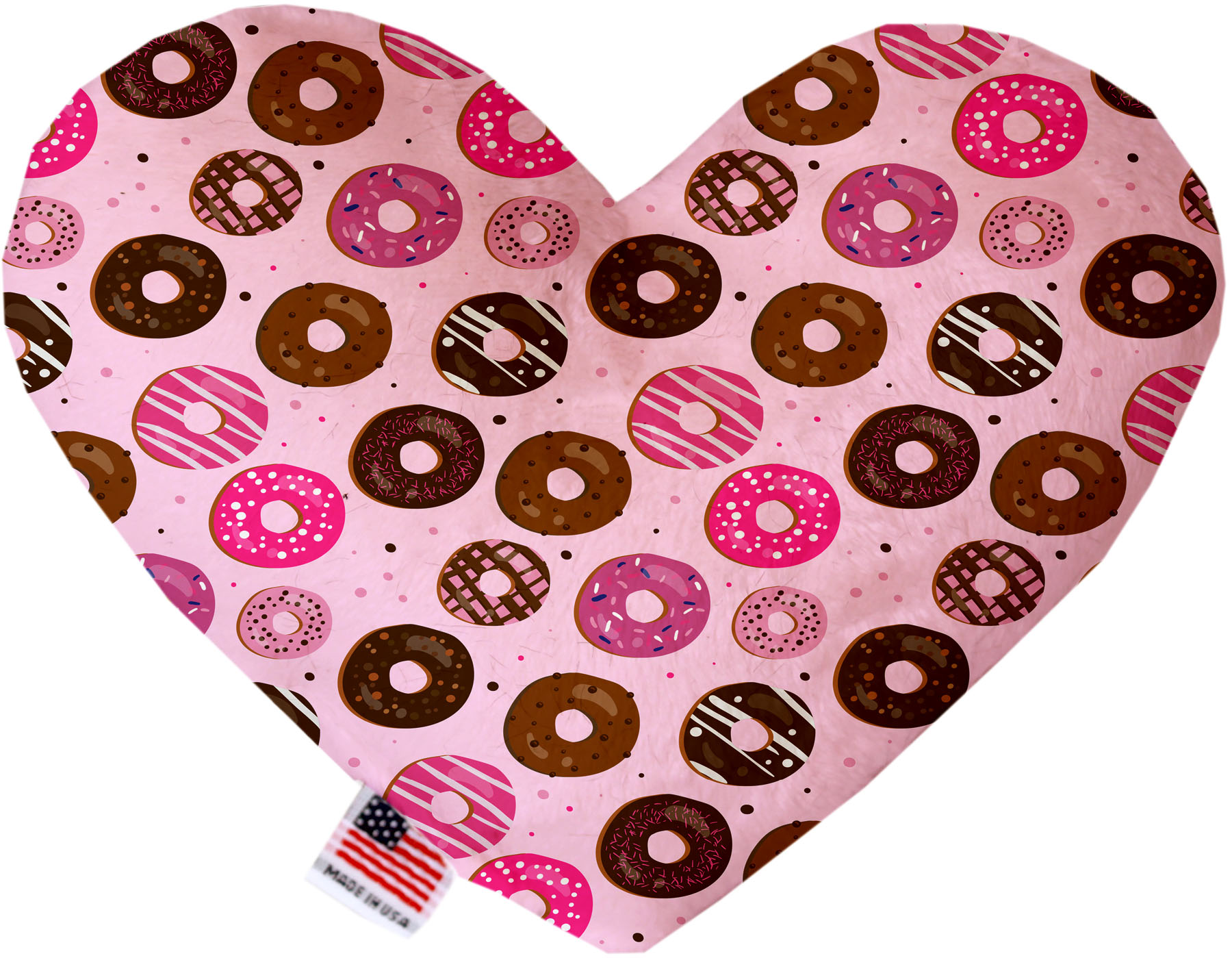 Pink Donuts 8 inch Heart Dog Toy