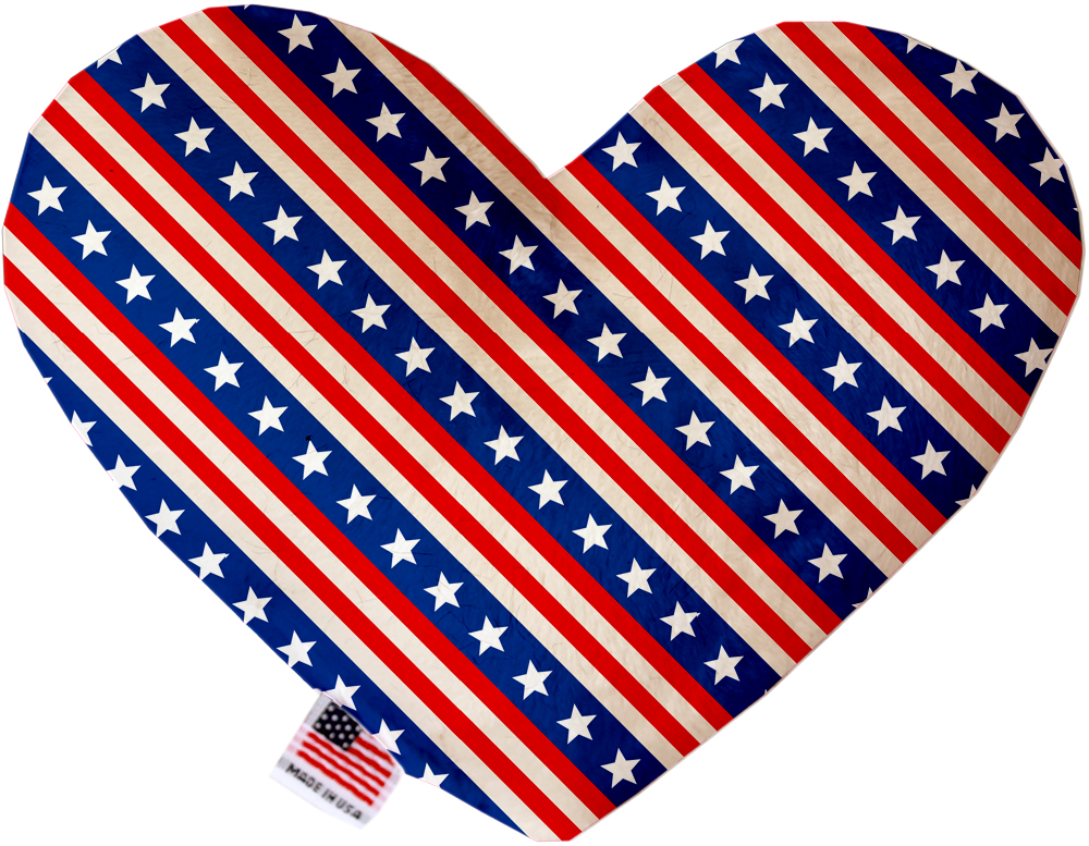 Stars and Stripes 8 inch Canvas Heart Dog Toy