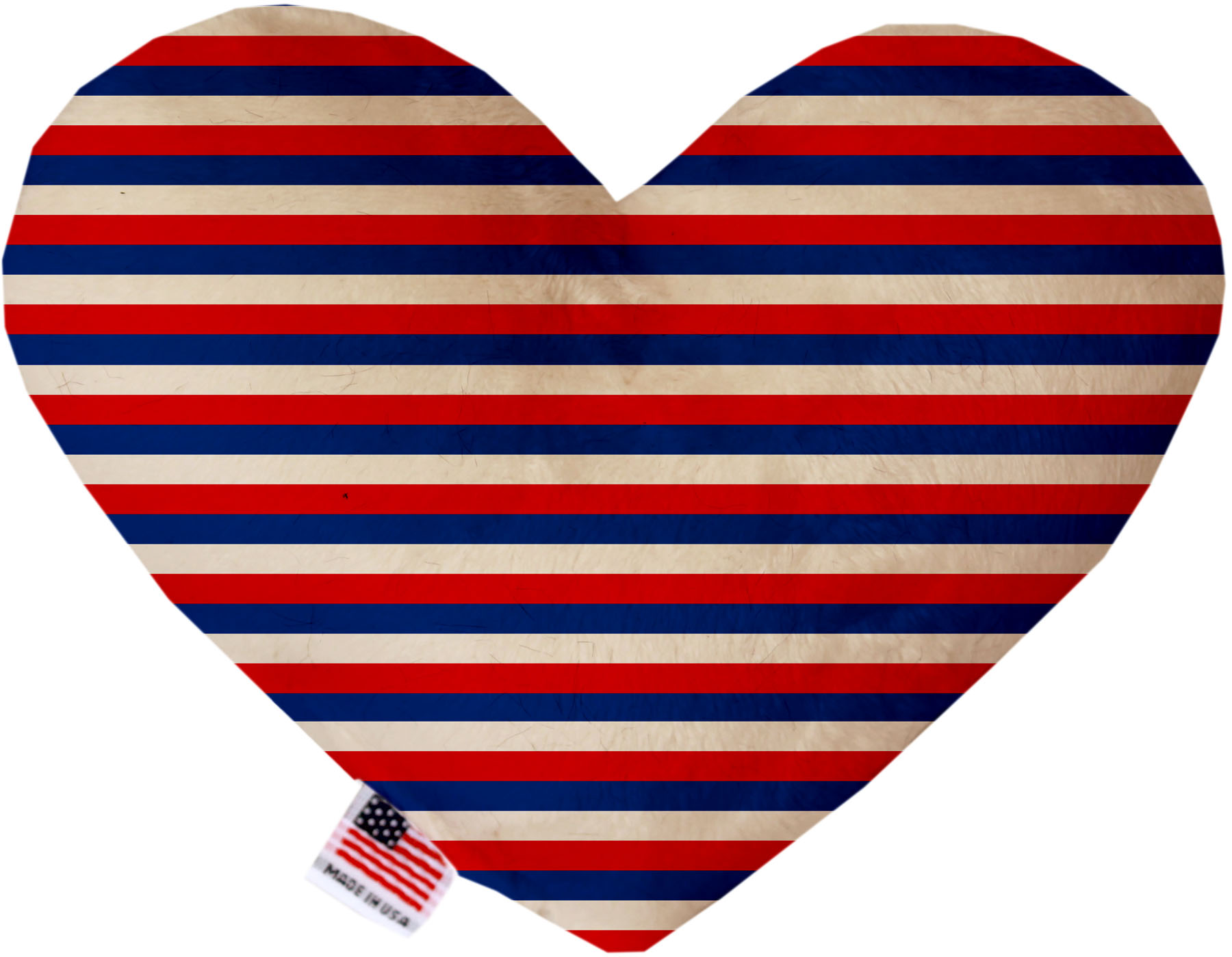 Patriotic Stripes 6 inch Canvas Heart Dog Toy