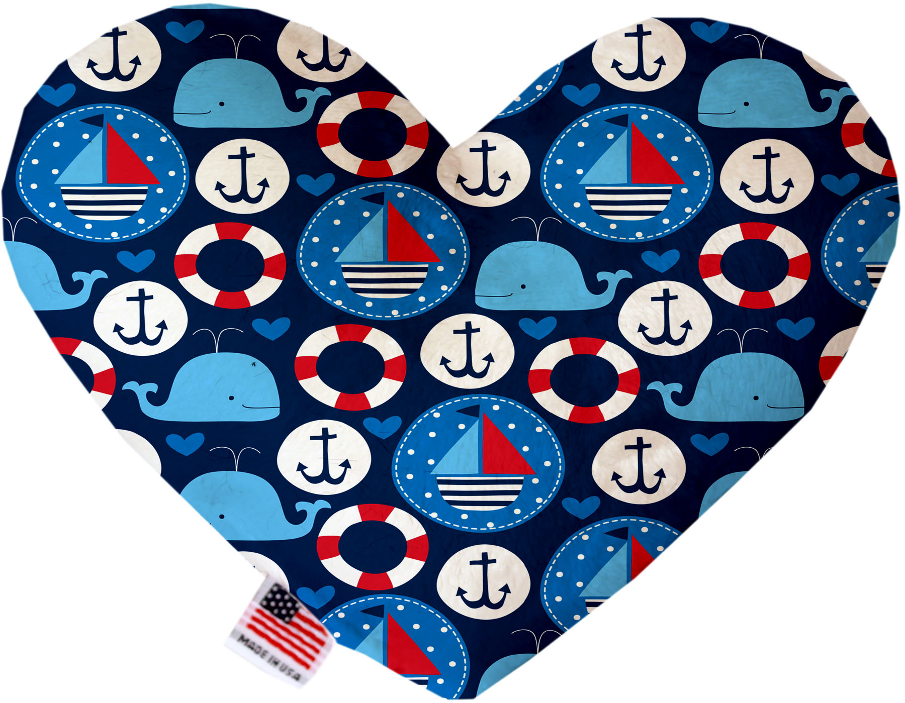 Anchors Away 8 inch Canvas Heart Dog Toy