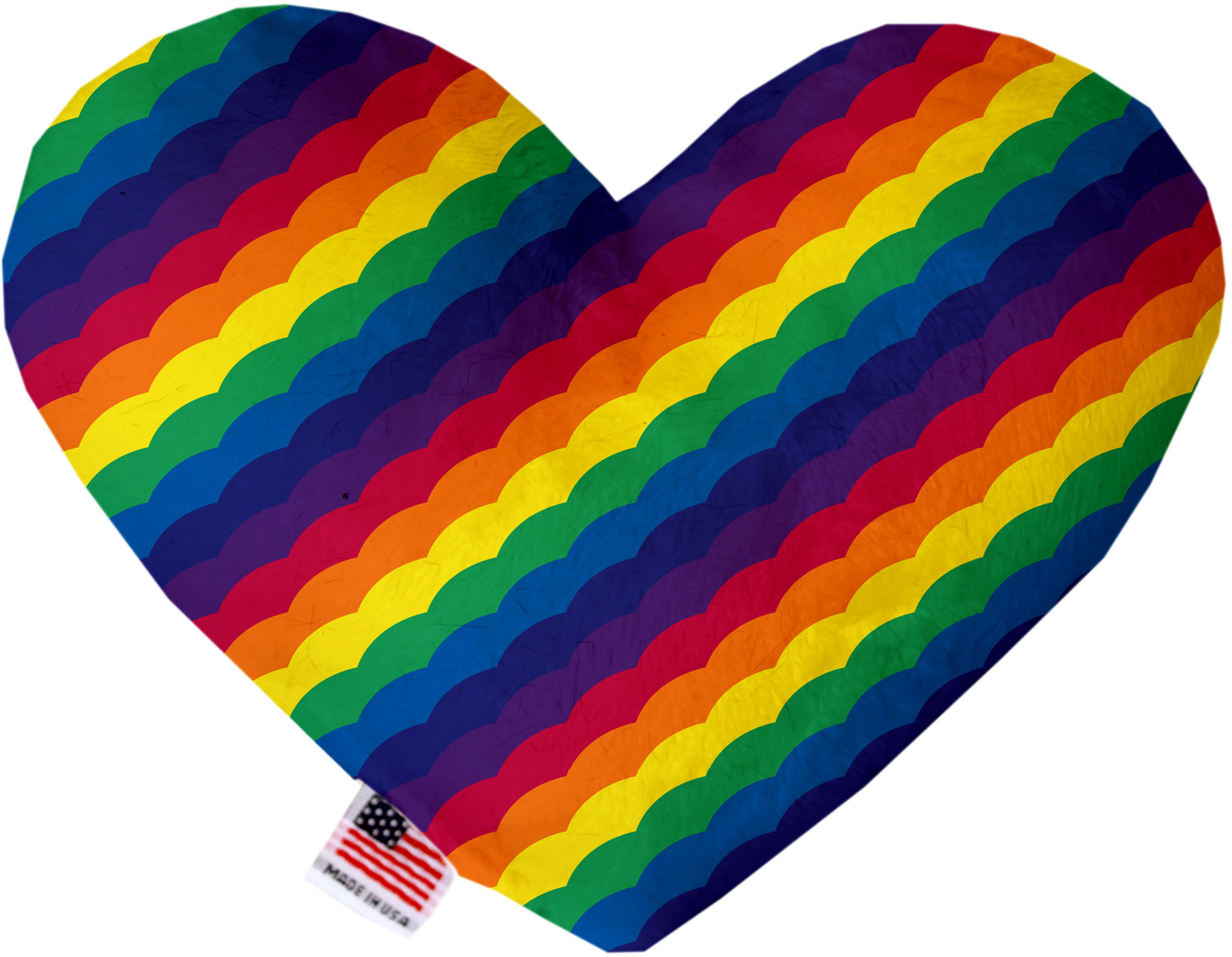 Scalloped Rainbow 8 inch Canvas Heart Dog Toy
