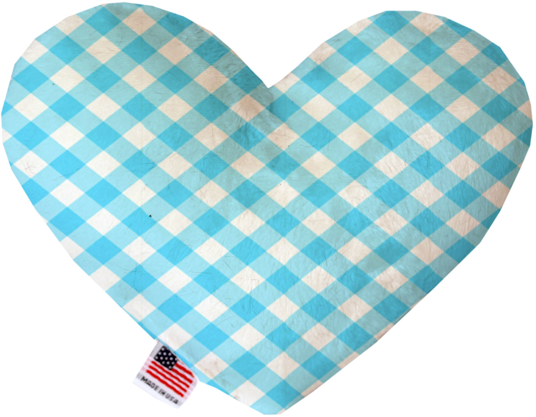 Baby Blue Plaid 8 inch Canvas Heart Dog Toy