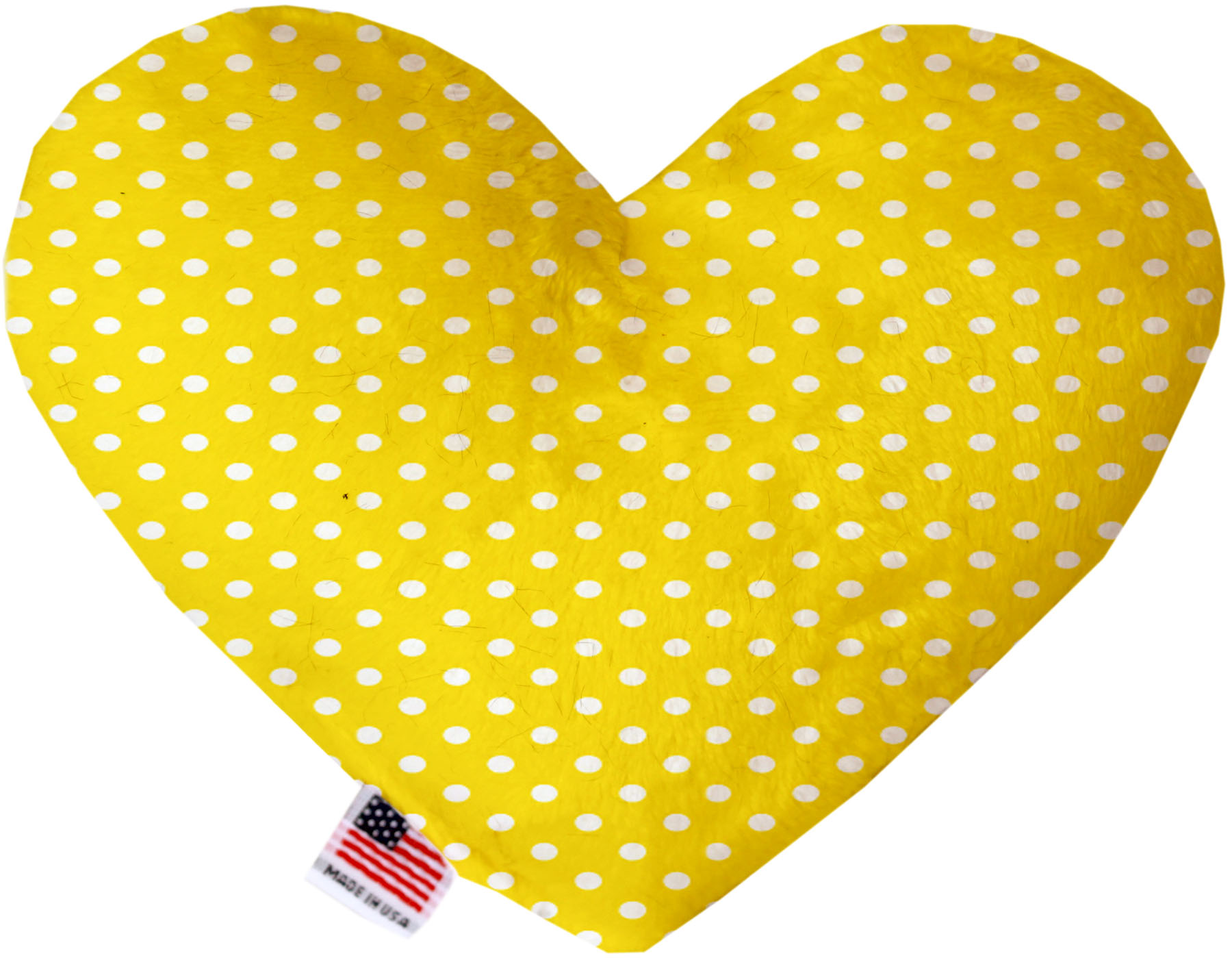 Yellow Polka Dots 8 inch Heart Dog Toy