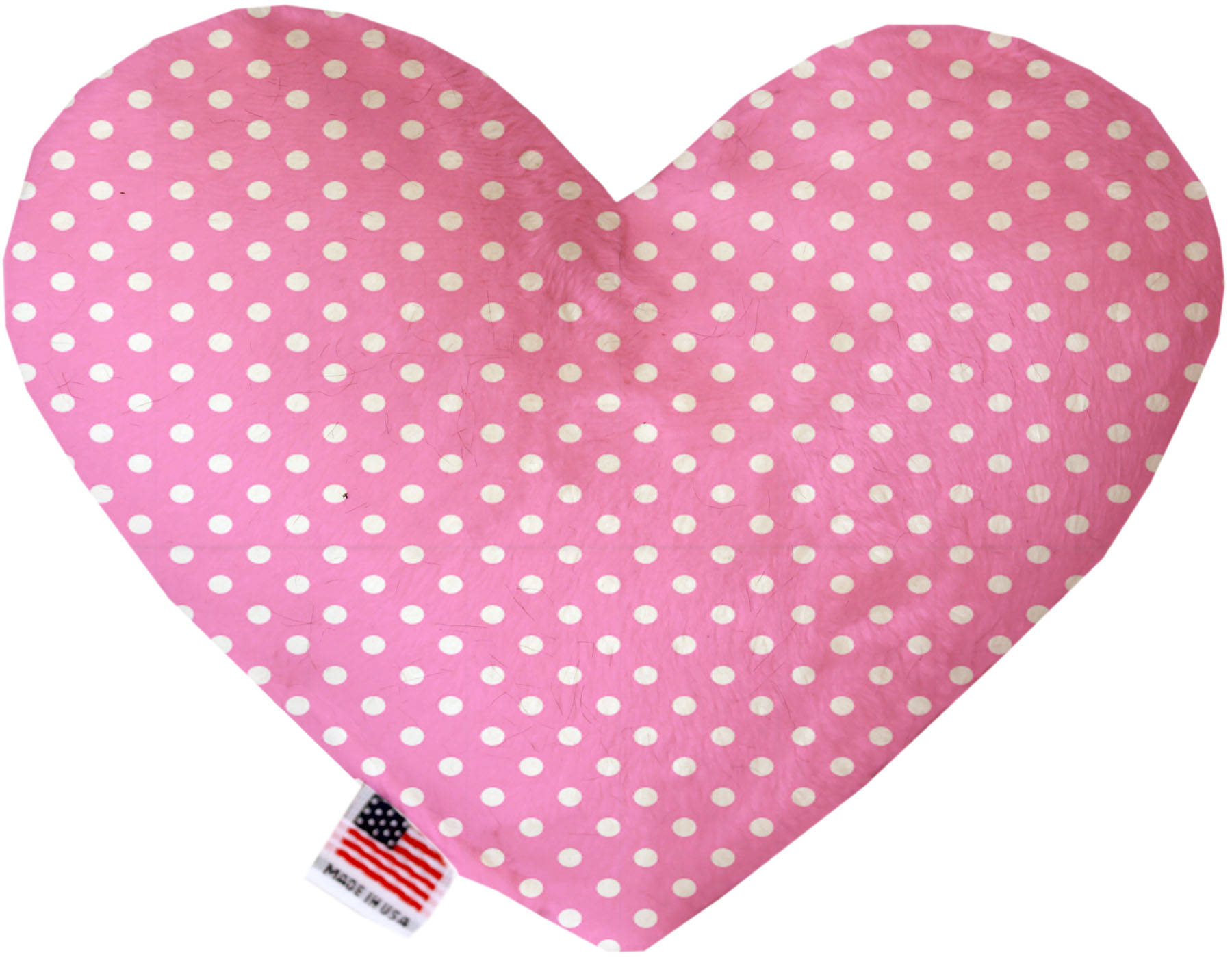 Pink Polka Dots 6 inch Canvas Heart Dog Toy