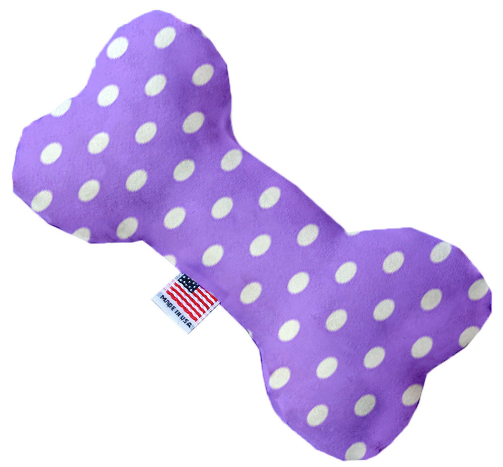 Purple Polka Dots 6 inch Bone Dog Toy