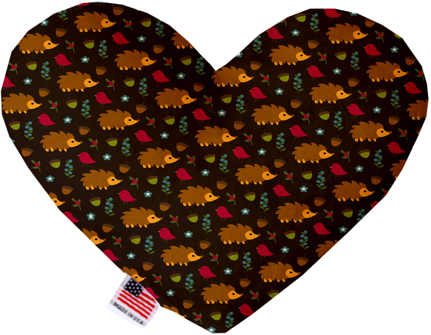 Hedgehogs 6 inch Canvas Heart Dog Toy