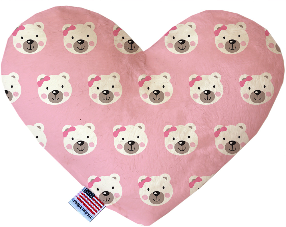 Pink Bears and Bows 8 inch Canvas Heart Dog Toy