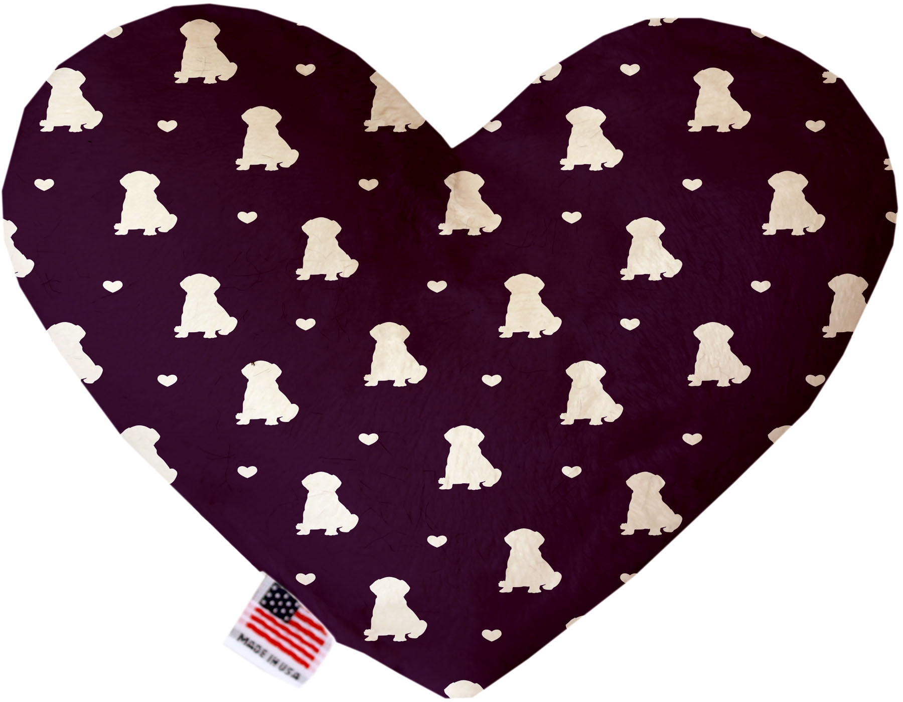 Purple Puppy Love 6 inch Heart Dog Toy