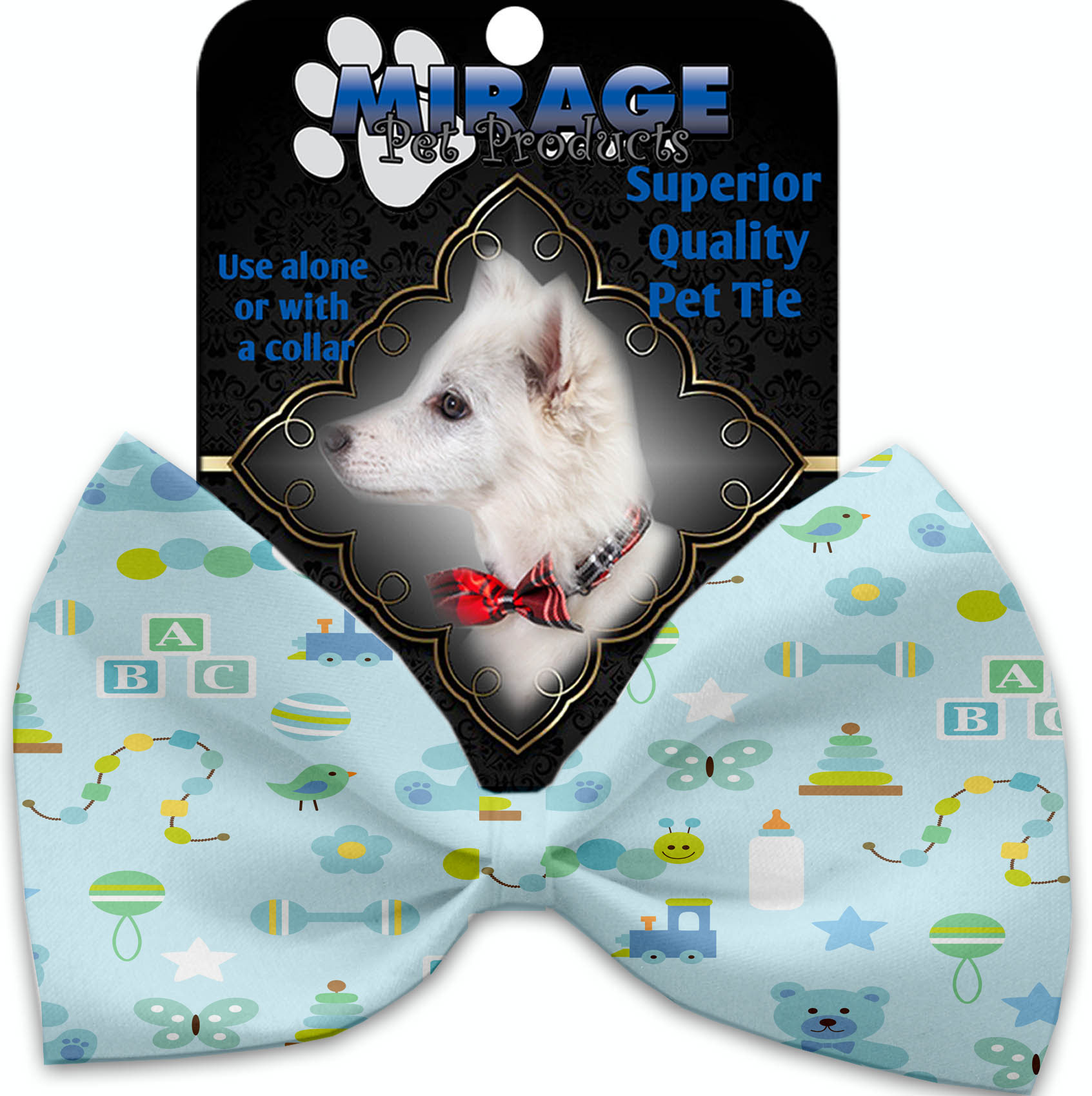 Little Boy Blue Pet Bow Tie Collar Accessory with Velcro