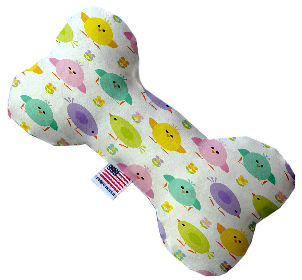 Easter Chickadees 10 inch Canvas Bone Dog Toy