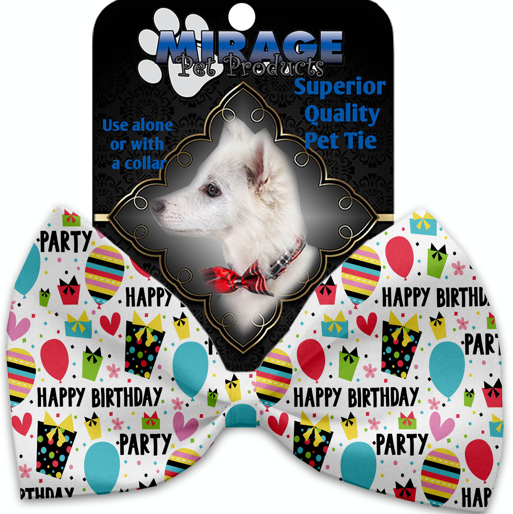 Happy Birthday Pet Bow Tie Collar Accessory with Velcro