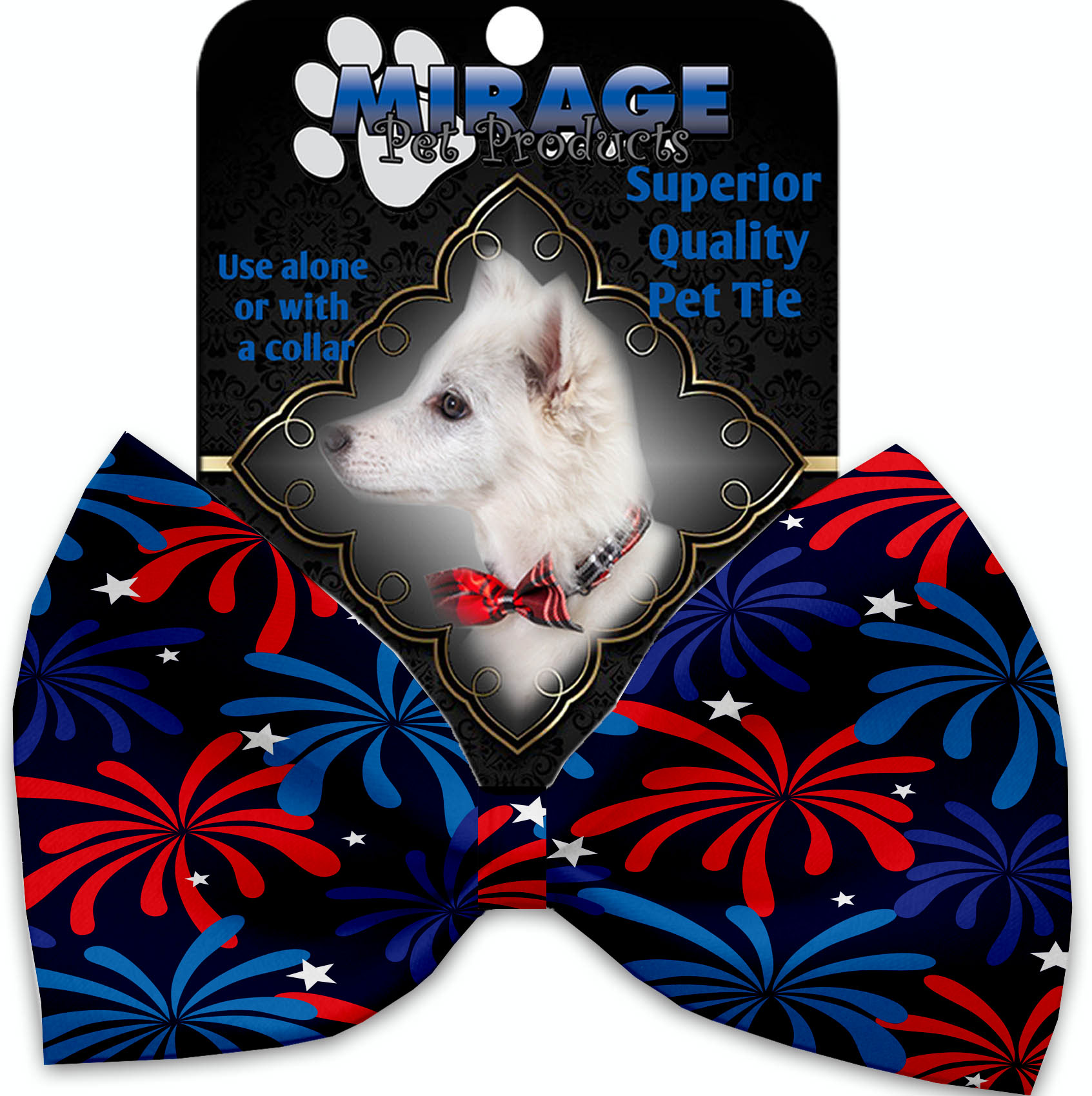 Fireworks Pet Bow Tie Collar Accessory with Velcro