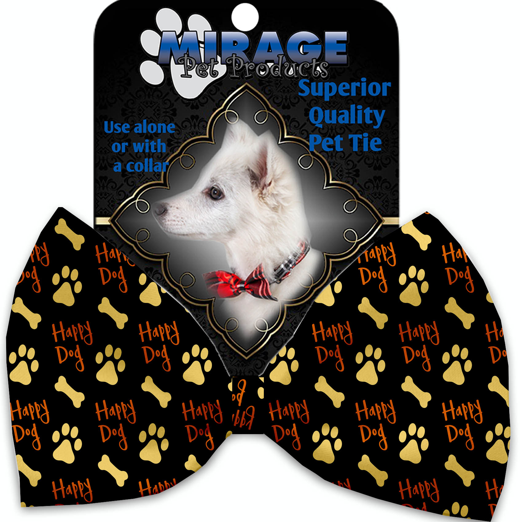 Happy Dog Pet Bow Tie Collar Accessory with Velcro