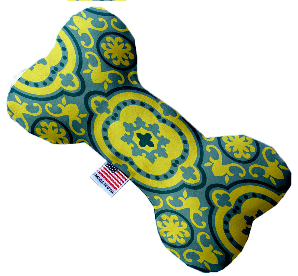 Blue and Yellow Moroccan Patterned 10 inch Bone Dog Toy