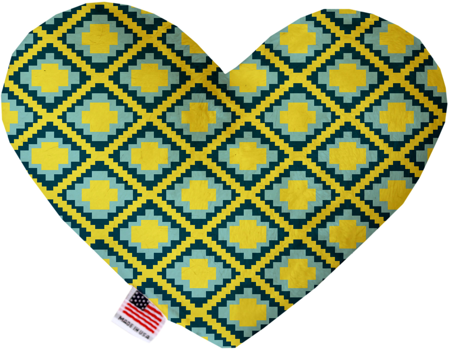 Yellow Southwest 8 inch Heart Dog Toy