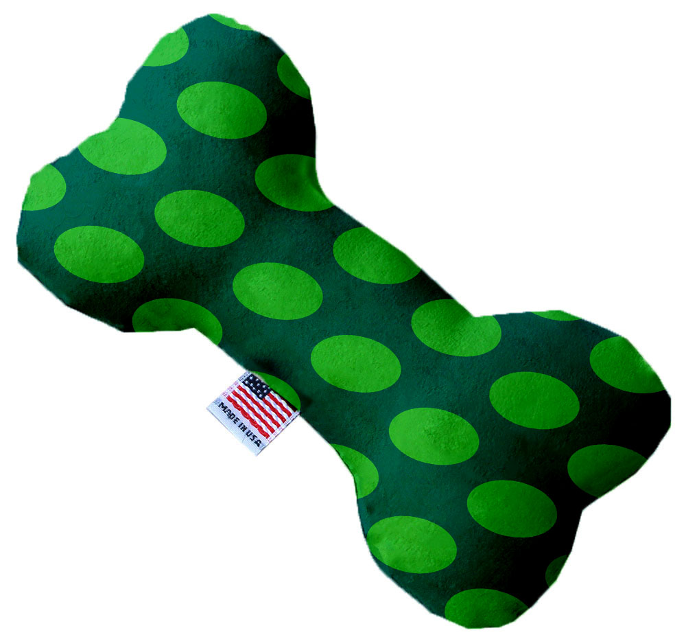 Green on Green Dots 10 inch Bone Dog Toy
