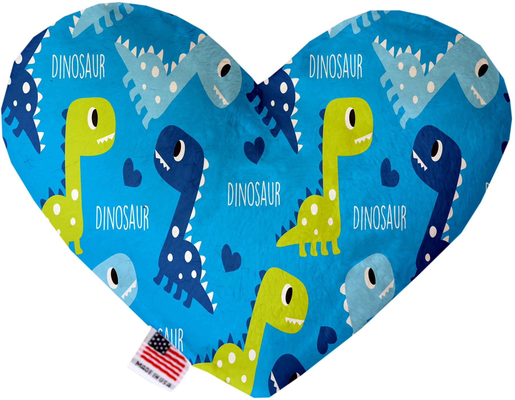 Blue Dinosaurs 8 Inch Heart Dog Toy