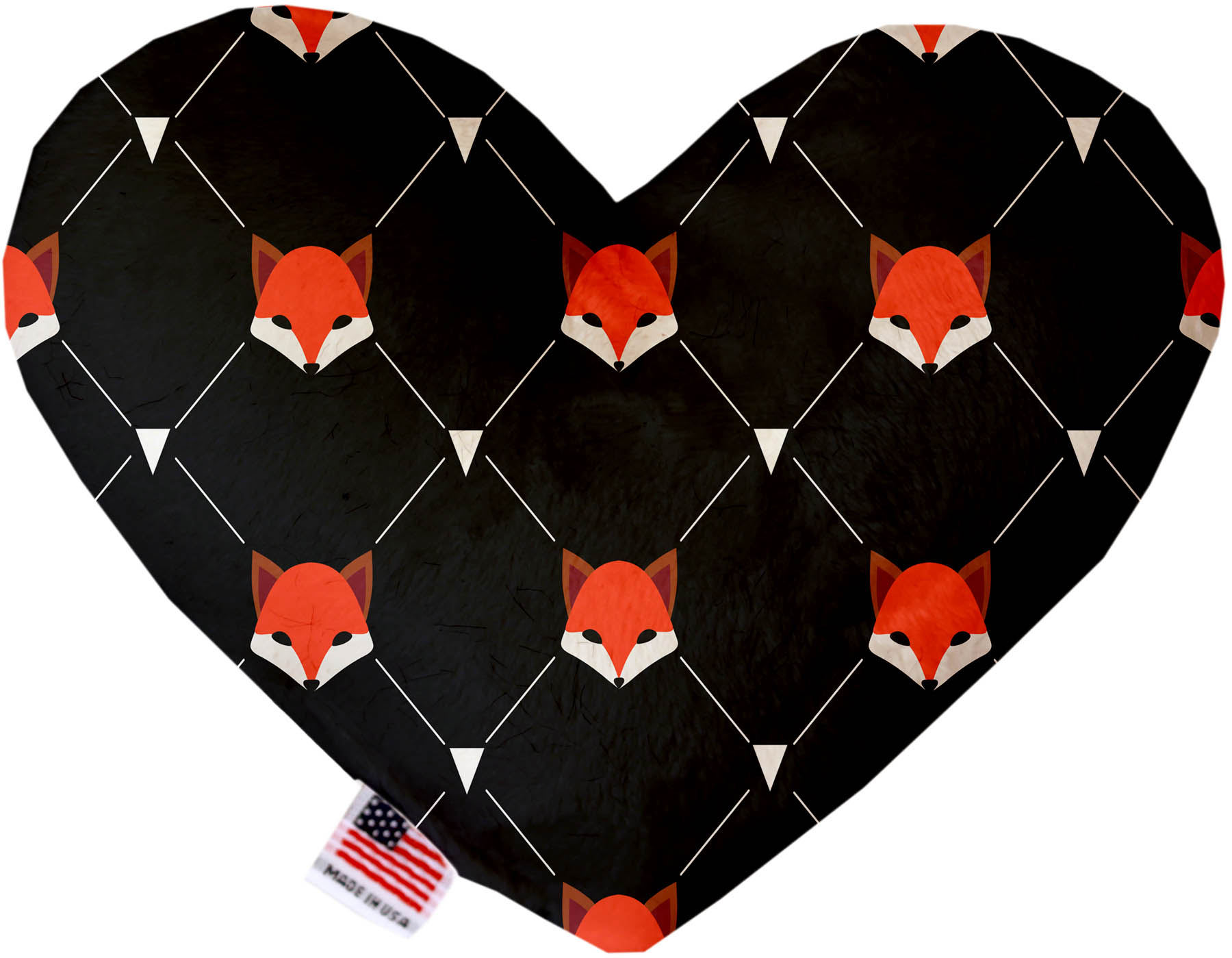 Fox Plaid 6 Inch Heart Dog Toy