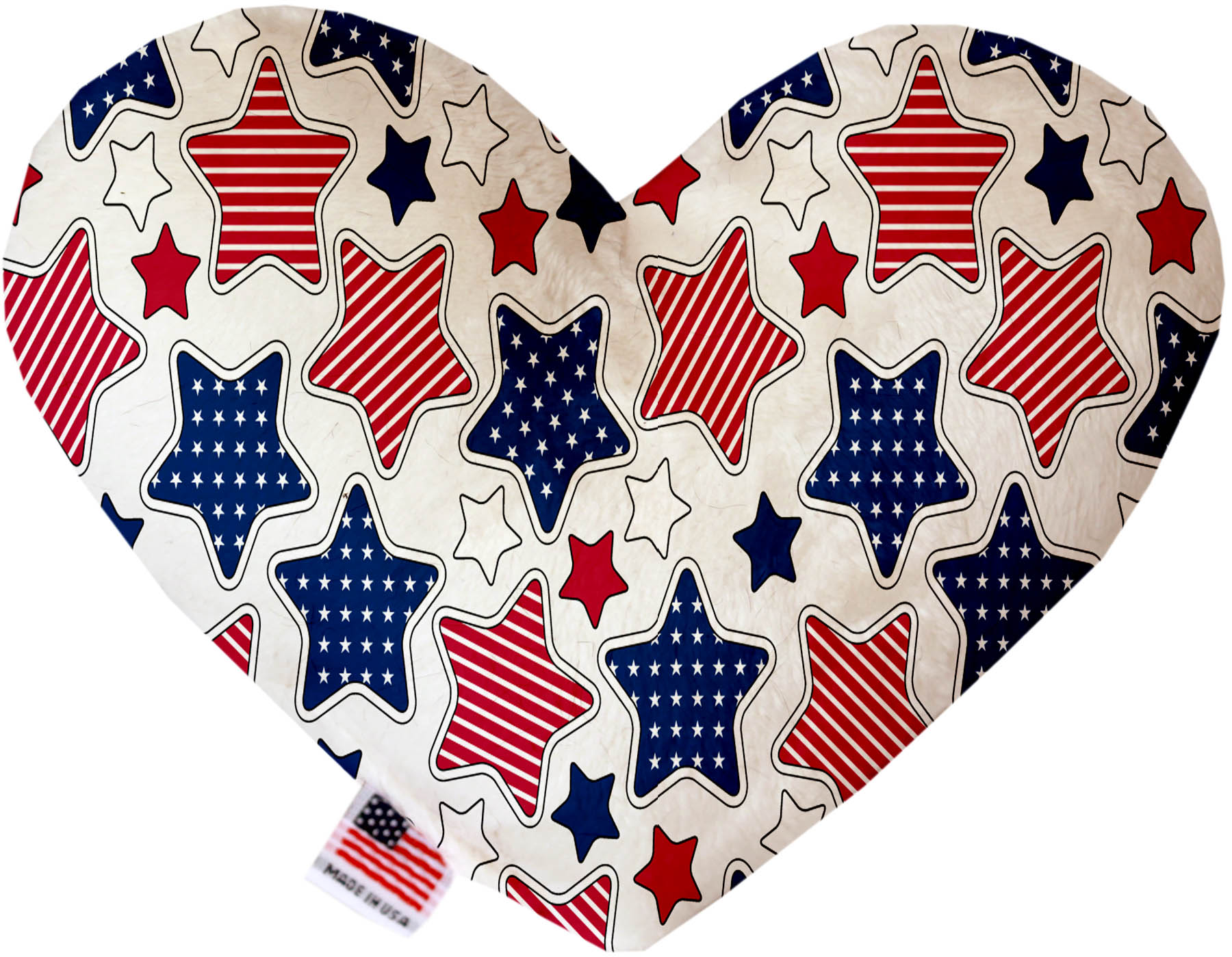 Patriotic Stars 8 Inch Heart Dog Toy