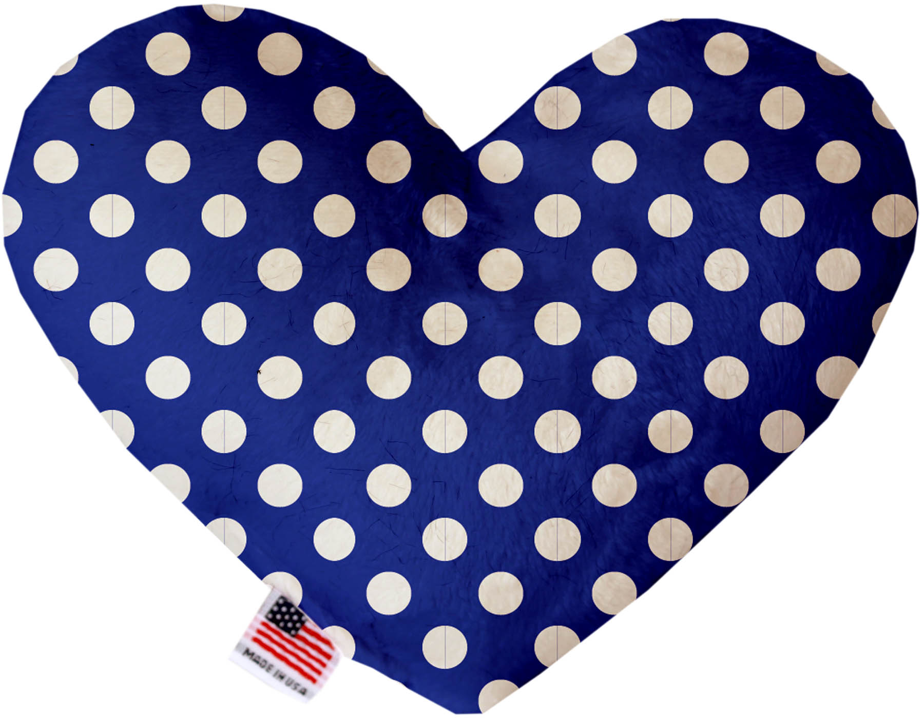Bright Blue Swiss Dots 8 Inch Heart Dog Toy