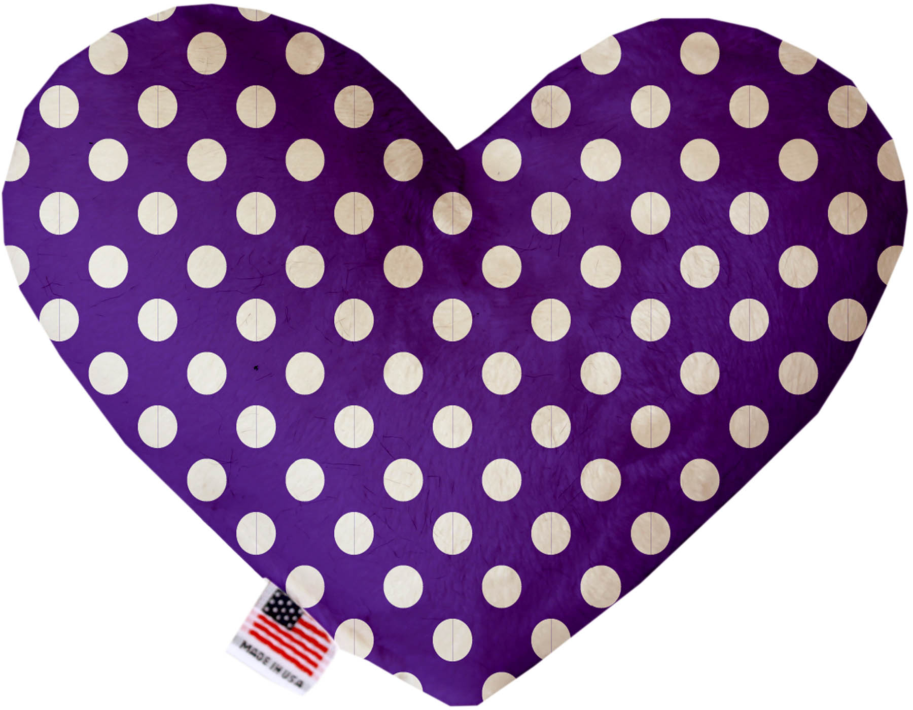 Royal Purple Swiss Dots 8 Inch Heart Dog Toy