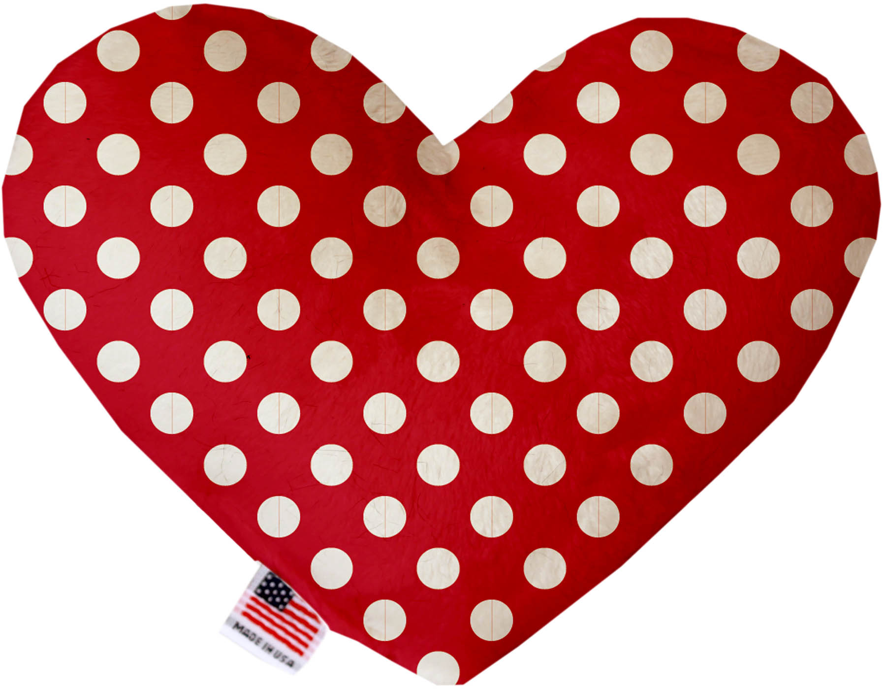 Red Swiss Dots 6 Inch Heart Dog Toy