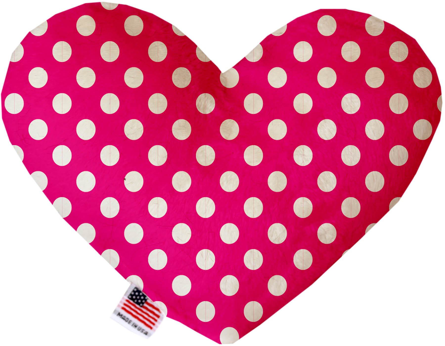 Hot Pink Swiss Dots 8 Inch Heart Dog Toy