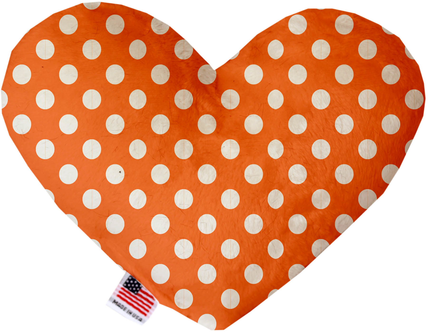 Melon Orange Swiss Dots 8 Inch Heart Dog Toy
