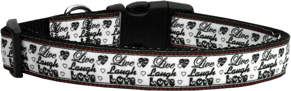 Live Laugh and Love Nylon Dog Collar XL