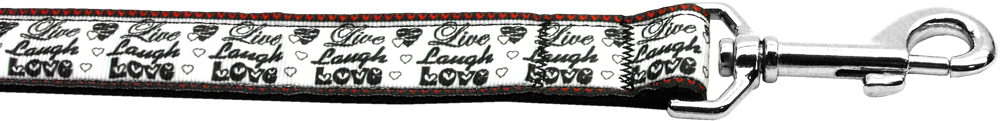 Live Laugh and Love Nylon Dog Leash 5/8 inch wide 4ft Long