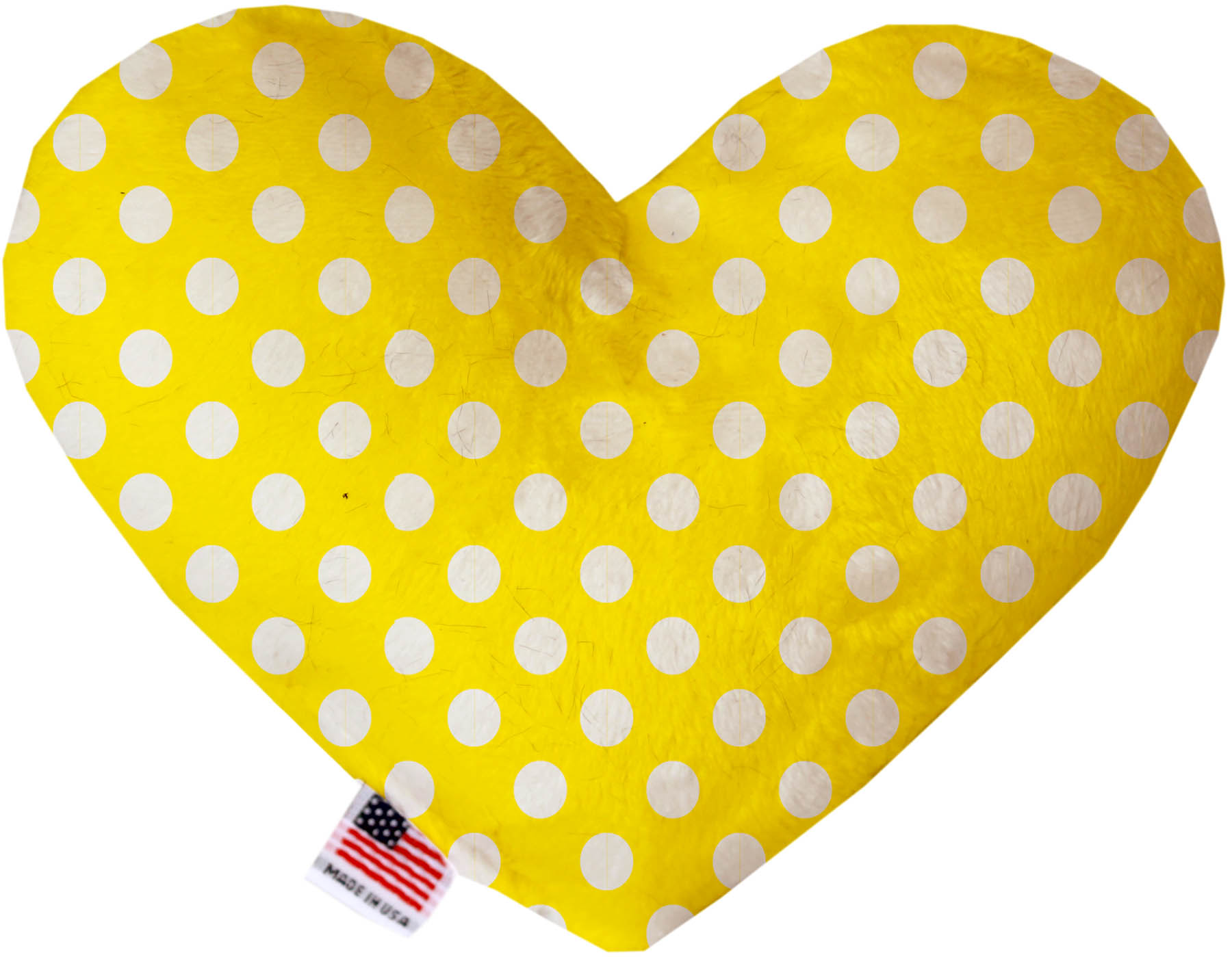 Sunny Yellow Swiss Dots 6 Inch Heart Dog Toy