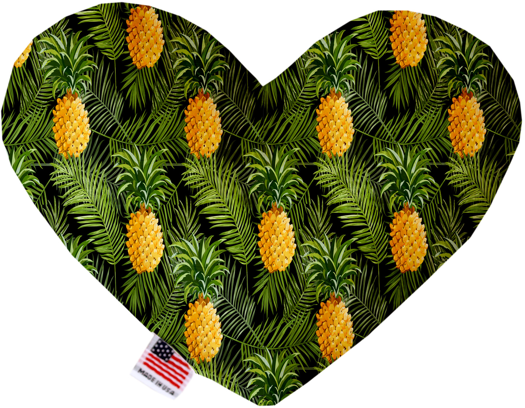 Pineapples in Paradise 6 Inch Heart Dog Toy