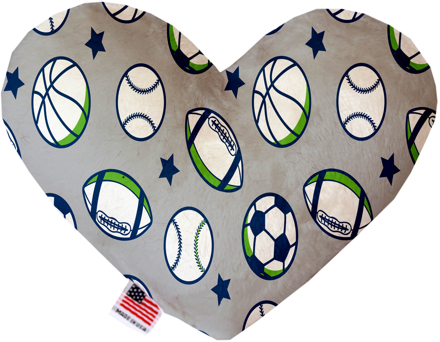 Sports and Stars 6 Inch Heart Dog Toy