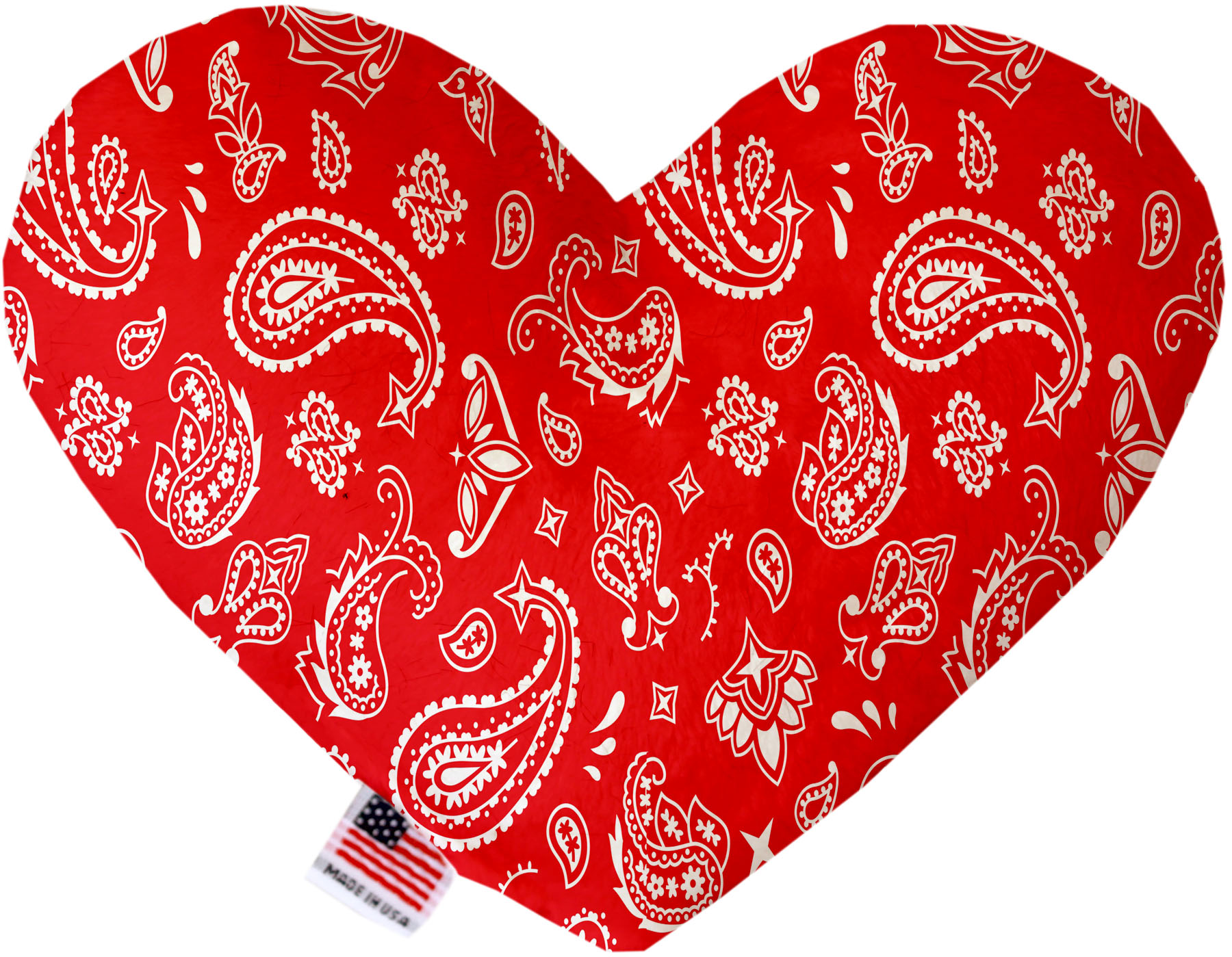 Red Western 6 Inch Heart Dog Toy