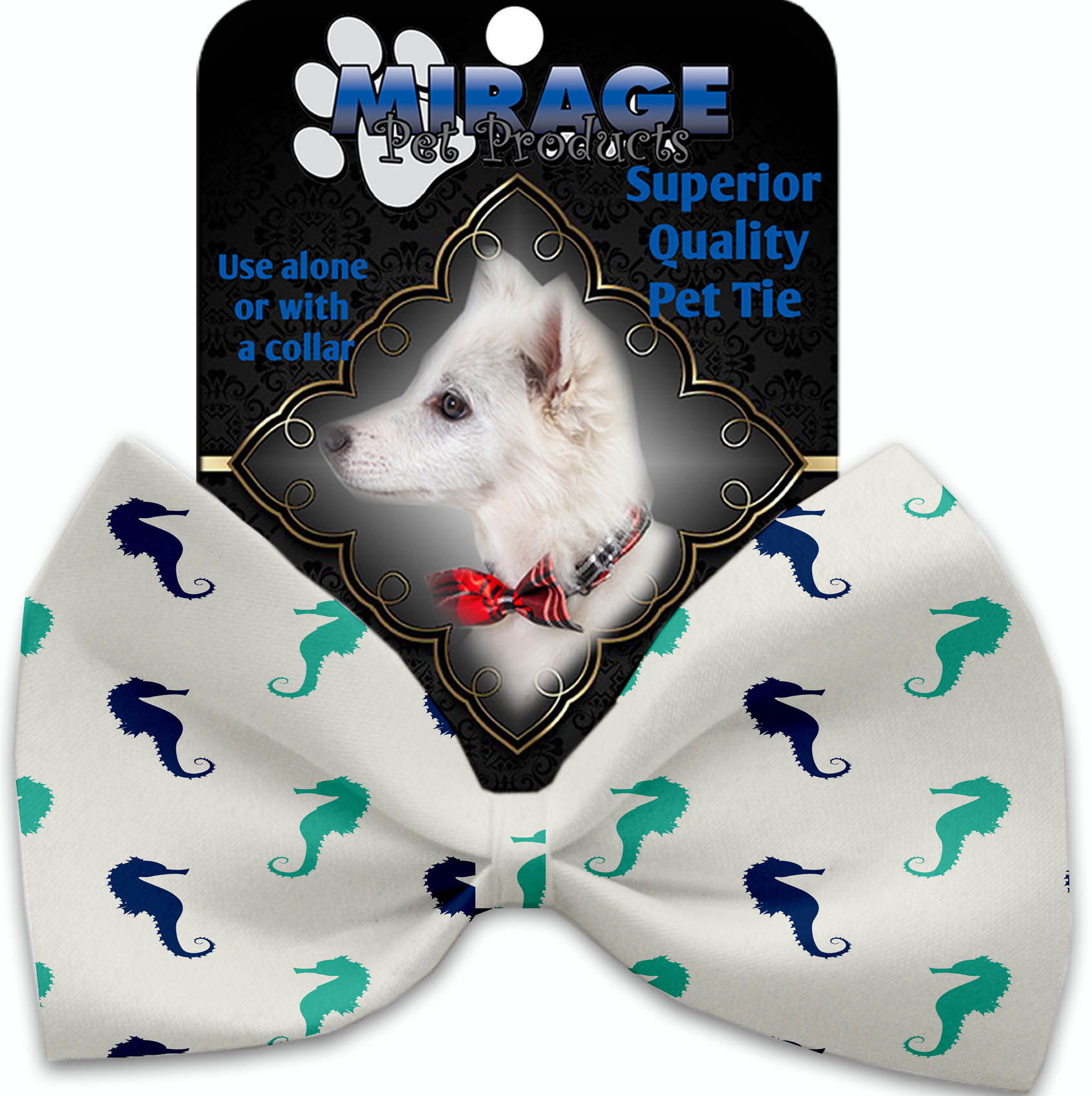Seahorses Pet Bow Tie Collar Accessory with Velcro